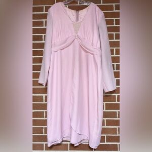 Elegant Pink Long Sleeve Dress